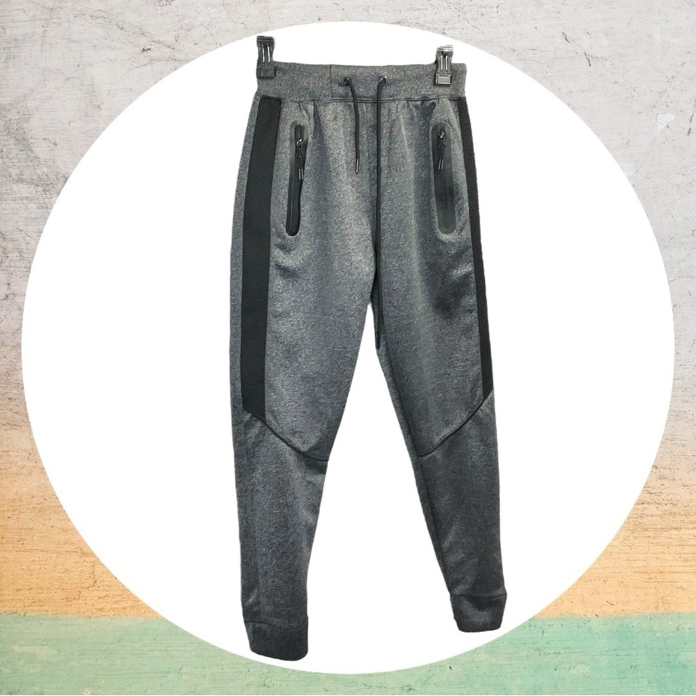 Fried Denim Gray with Black Athletic Joggers Sweats w Zip Pockets Women Small